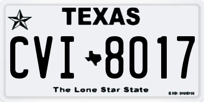 TX license plate CVI8017