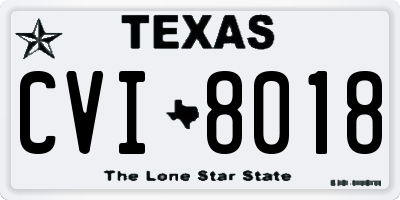 TX license plate CVI8018