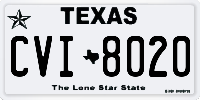 TX license plate CVI8020
