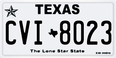 TX license plate CVI8023