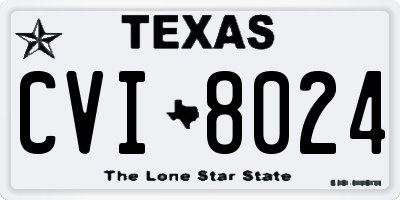 TX license plate CVI8024
