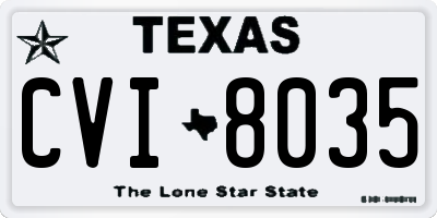 TX license plate CVI8035