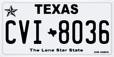 TX license plate CVI8036