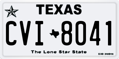 TX license plate CVI8041