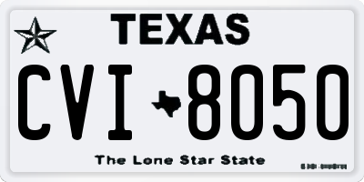 TX license plate CVI8050