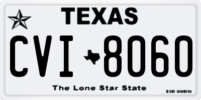 TX license plate CVI8060