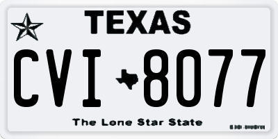 TX license plate CVI8077