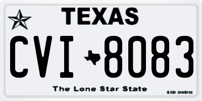 TX license plate CVI8083