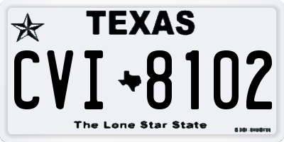 TX license plate CVI8102