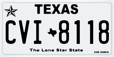 TX license plate CVI8118
