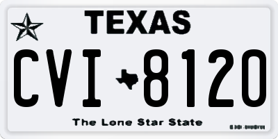 TX license plate CVI8120