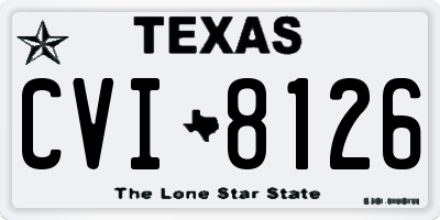 TX license plate CVI8126