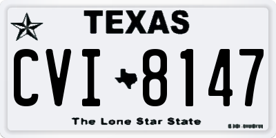 TX license plate CVI8147