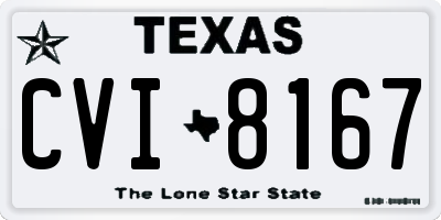 TX license plate CVI8167