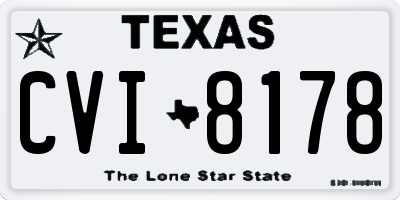 TX license plate CVI8178