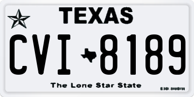 TX license plate CVI8189