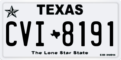 TX license plate CVI8191