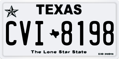 TX license plate CVI8198