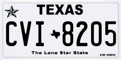 TX license plate CVI8205