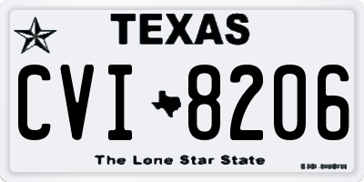 TX license plate CVI8206