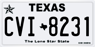 TX license plate CVI8231