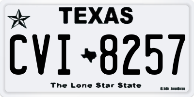 TX license plate CVI8257