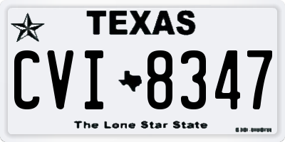 TX license plate CVI8347