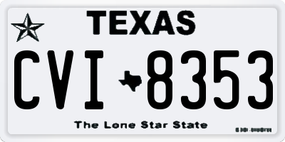 TX license plate CVI8353