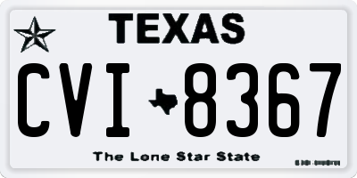 TX license plate CVI8367