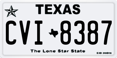 TX license plate CVI8387