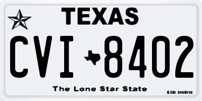 TX license plate CVI8402