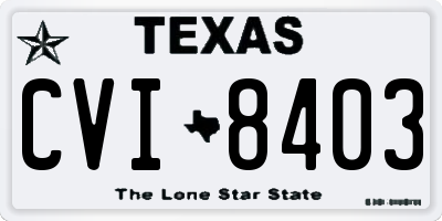 TX license plate CVI8403