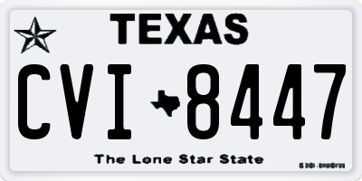 TX license plate CVI8447