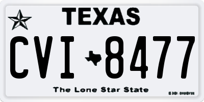 TX license plate CVI8477