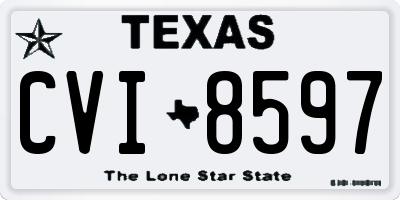 TX license plate CVI8597