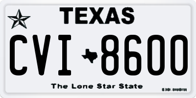 TX license plate CVI8600