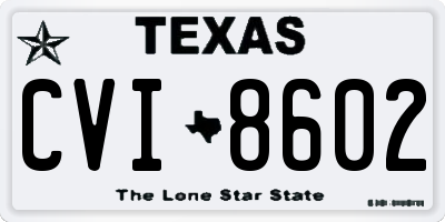 TX license plate CVI8602