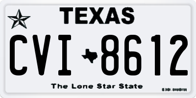 TX license plate CVI8612