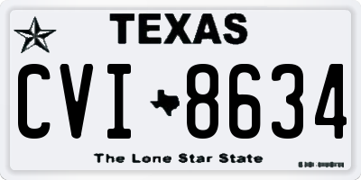 TX license plate CVI8634