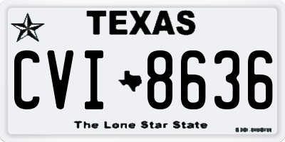 TX license plate CVI8636