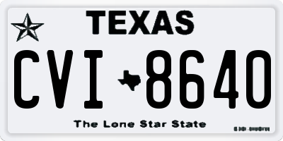 TX license plate CVI8640