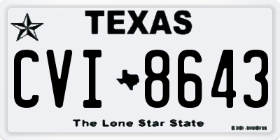TX license plate CVI8643