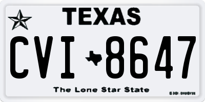TX license plate CVI8647