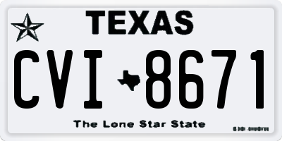TX license plate CVI8671
