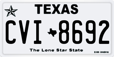TX license plate CVI8692
