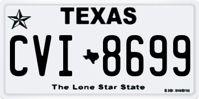 TX license plate CVI8699
