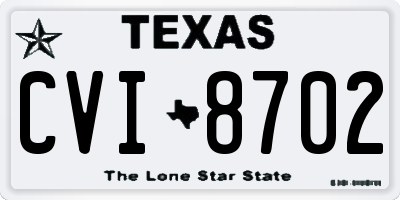 TX license plate CVI8702