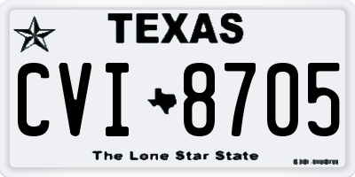 TX license plate CVI8705