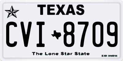 TX license plate CVI8709