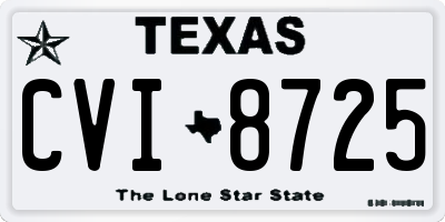 TX license plate CVI8725